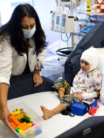 Dr. Galion with a patient - CHOC's comprehensive sleep program