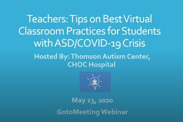 Best Virtual Practices for Students with Autism Spectrum Disorder