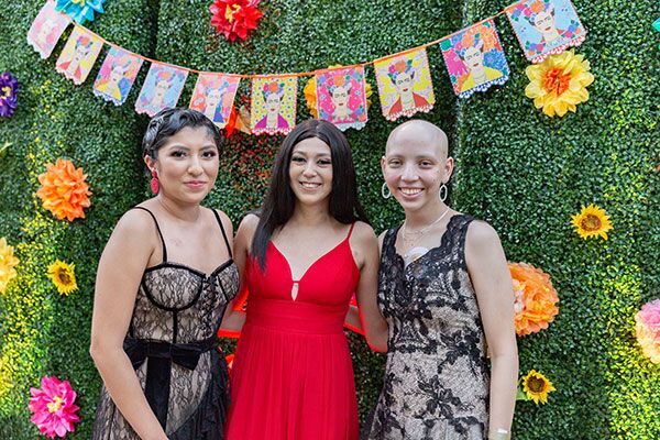 Teens with cancer standing together