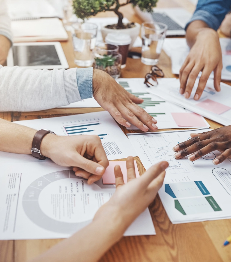 collaborative team working on revenue strategy