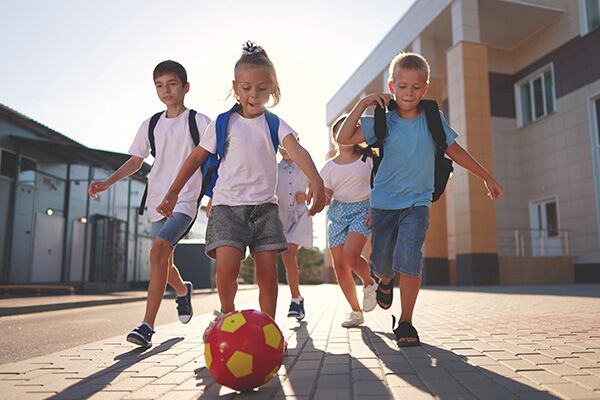 Kids playing soccer