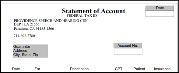 CHOC Current Billing Statement