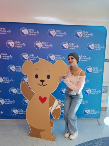 Patient posing with Choco