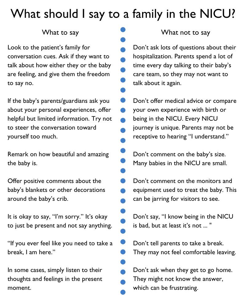 What should I say to a family whose baby is in the NICU? What to say and what not to say